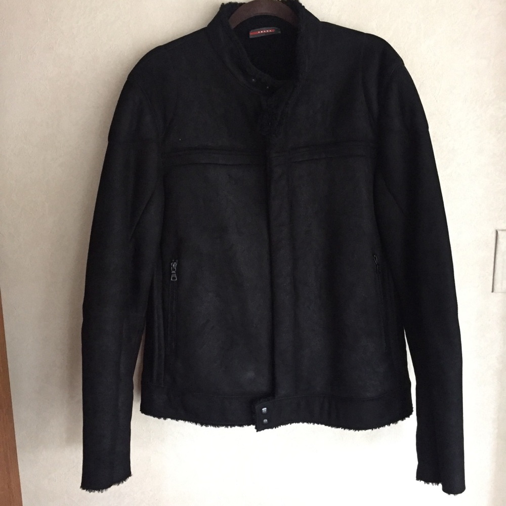 Prada Men’s black sheepskin winter coat